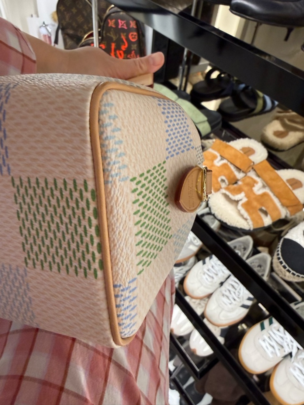 Louis Vuitton Cream, Tan, and Green Speedy 20 Bag - Picture 8 of 16